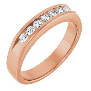 Hammered - Carter - 14K Rose Gold 3/8 CTW Natural Diamond Band
