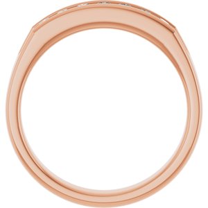Hammered - Carter - 14K Rose Gold 3/8 CTW Natural Diamond Band