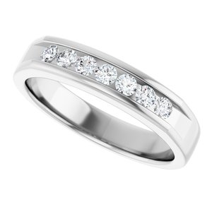Hammered - Carter - Platinum 3/8 CTW Natural Diamond Band