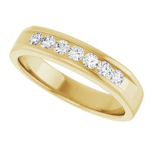 Hammered - Carter - 14K Yellow Gold 3/8 CTW Natural Diamond Band