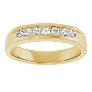 Hammered - Carter - 14K Yellow Gold 3/8 CTW Natural Diamond Band