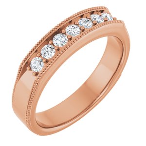 Unique - Alexander - 14K Rose Gold 3/8 CTW Natural Diamond Band