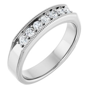Unique - Alexander - Platinum 3/8 CTW Natural Diamond Band