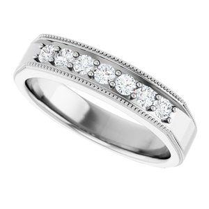 Unique - Alexander - 14K White Gold 3/8 CTW Natural Diamond Band