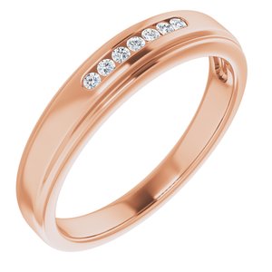 Hammered - Julian - 14K Rose Gold 1/10 CTW Natural Diamond Band