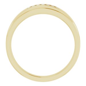 Hammered - Julian - 14K Yellow Gold 1/10 CTW Natural Diamond Band