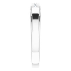 Hammered - Julian - Platinum 1/10 CTW Natural Diamond Band