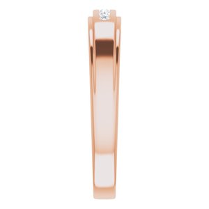 Hammered - Julian - 14K Rose Gold 1/10 CTW Natural Diamond Band