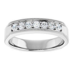 Unique - Alexander - 14K White Gold 3/8 CTW Natural Diamond Band
