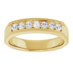Unique - Alexander - 14K Yellow Gold 3/8 CTW Natural Diamond Band