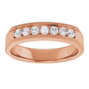 Unique - Alexander - 14K Rose Gold 3/8 CTW Natural Diamond Band