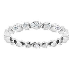 Bezel - Cascade - Platinum 3/8 CTW Natural Diamond Eternity Band Size 8