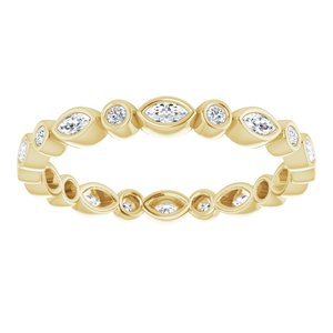 Bezel - Cascade - 14K Yellow Gold 3/8 CTW Natural Diamond Eternity Band Size 8