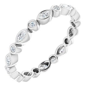 Bezel - Cascade - Platinum 3/8 CTW Natural Diamond Eternity Band Size 8