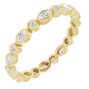 Bezel - Cascade - 14K Yellow Gold 3/8 CTW Natural Diamond Eternity Band Size 8
