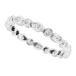 Bezel - Cascade - Platinum 3/8 CTW Natural Diamond Eternity Band Size 8