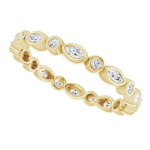 Bezel - Cascade - 14K Yellow Gold 3/8 CTW Natural Diamond Eternity Band Size 8