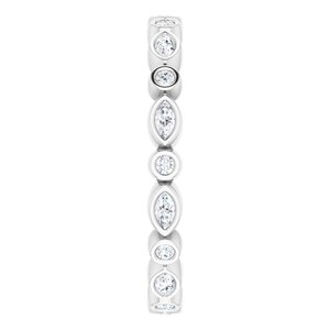 Bezel - Cascade - Platinum 3/8 CTW Natural Diamond Eternity Band Size 8