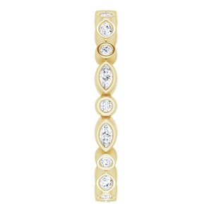Bezel - Cascade - 14K Yellow Gold 3/8 CTW Natural Diamond Eternity Band Size 8