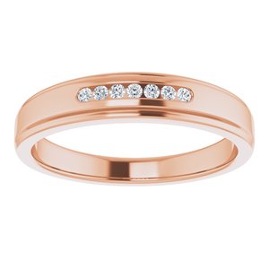 Hammered - Julian - 14K Rose Gold 1/10 CTW Natural Diamond Band