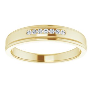 Hammered - Julian - 14K Yellow Gold 1/10 CTW Natural Diamond Band