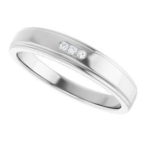 Unique - Jack - 14K White Gold .04 CTW Natural Diamond Band