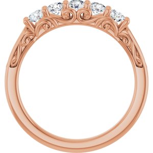 Nature - Gloria - 14K Rose Gold 1/2 CTW Lab-Grown Diamond Anniversary Band