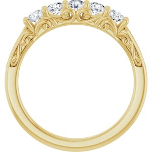 Nature - Gloria - 14K Yellow Gold 1/2 CTW Lab-Grown Diamond Anniversary Band