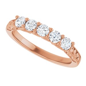 Nature - Gloria - 14K Rose Gold 1/2 CTW Lab-Grown Diamond Anniversary Band