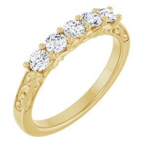 Nature - Gloria - 14K Yellow Gold 1/2 CTW Lab-Grown Diamond Anniversary Band