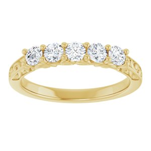 Nature - Gloria - 14K Yellow Gold 1/2 CTW Lab-Grown Diamond Anniversary Band