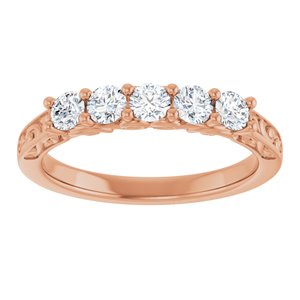 Nature - Gloria - 14K Rose Gold 1/2 CTW Lab-Grown Diamond Anniversary Band