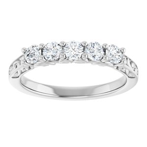 Nature - Gloria - 14K White Gold 1/2 CTW Lab-Grown Diamond Anniversary Band