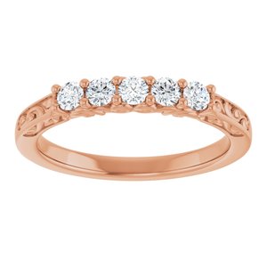Nature - Gloria - 14K Rose Gold 1/3 CTW Natural Diamond Anniversary Band