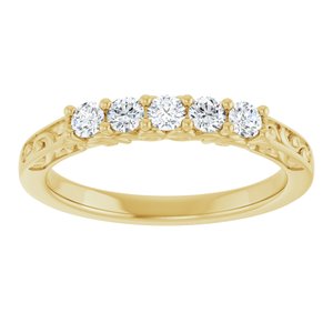 Nature - Gloria - 14K Yellow Gold 1/3 CTW Natural Diamond Anniversary Band