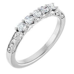 Nature - Gloria - Platinum 1/3 CTW Natural Diamond Anniversary Band