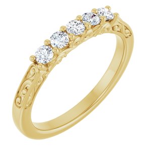 Nature - Gloria - 14K Yellow Gold 1/3 CTW Natural Diamond Anniversary Band