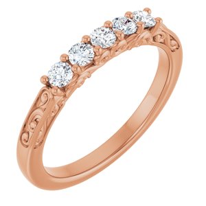 Nature - Gloria - 14K Rose Gold 1/3 CTW Natural Diamond Anniversary Band