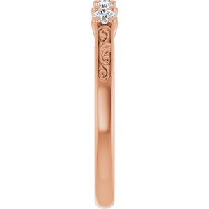 Nature - Gloria - 14K Rose Gold 1/3 CTW Natural Diamond Anniversary Band