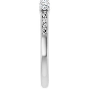 Nature - Gloria - 14K White Gold 1/3 CTW Natural Diamond Anniversary Band