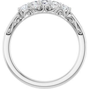 Nature - Gloria - Platinum 1/3 CTW Natural Diamond Anniversary Band