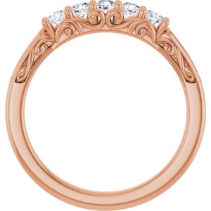 Nature - Gloria - 14K Rose Gold 1/3 CTW Natural Diamond Anniversary Band