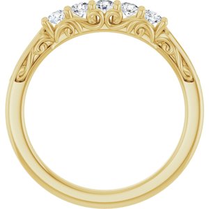 Nature - Gloria - 14K Yellow Gold 1/3 CTW Natural Diamond Anniversary Band