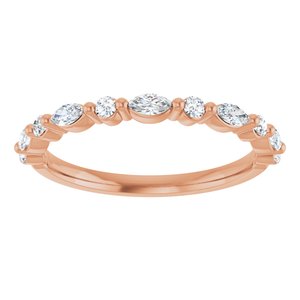 Nature - Jessica - 14K Rose Gold 1/4 CTW Lab-Grown Diamond Anniversary Band
