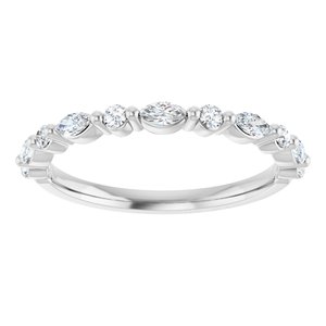 Nature - Jessica - 14K White Gold 1/3 CTW Natural Diamond Anniversary Band