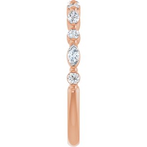 Nature - Jessica - 14K Rose Gold 1/3 CTW Natural Diamond Anniversary Band