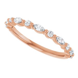 Nature - Jessica - 14K Rose Gold 1/3 CTW Natural Diamond Anniversary Band