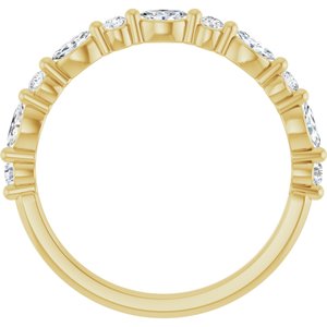 Nature - Jessica - 14K Yellow Gold 1/3 CTW Natural Diamond Anniversary Band