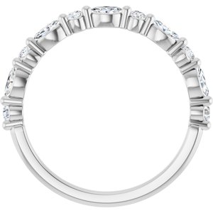 Nature - Jessica - 14K White Gold 1/3 CTW Natural Diamond Anniversary Band
