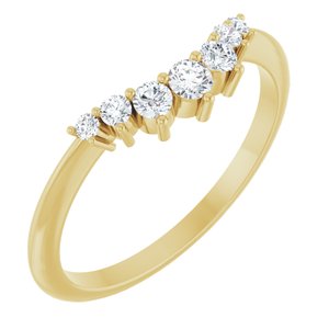 Unique -  Eren - 14K Yellow Gold 1/5 CTW Lab-Grown Diamond Contour Band